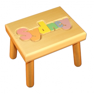 Small Name Puzzle Stool in Primary Colors Damhorst Toys Puzzles Inc Store