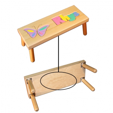 Butterfly Name Puzzle Stool in Pastel Colors - Damhorst Toys