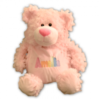 Personalized Pink Bear in Pastel Colors